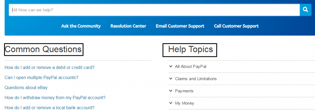 paypal customer service number.
